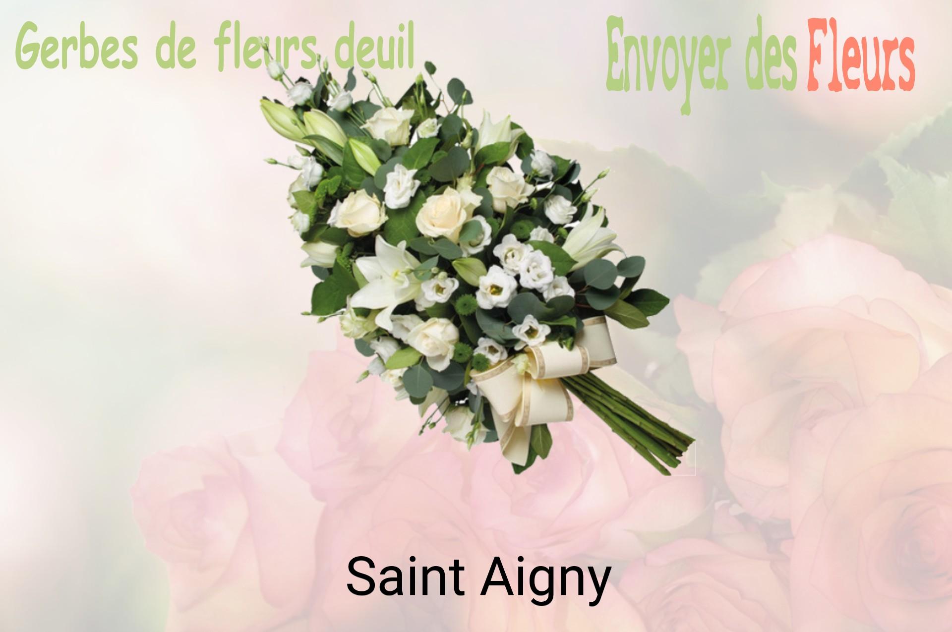 Gerbe de fleurs de deuil livrée à Saint-Aigny